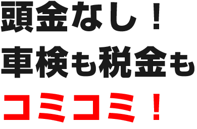 頭金なし！車検も税金もコミコミ！